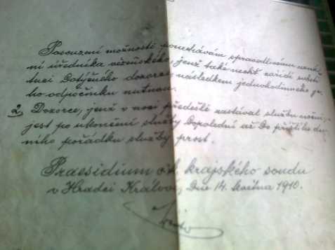Ručně psaný dopis z r.1910